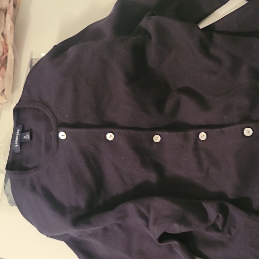 Lands' End  Black Cardigan Sweater